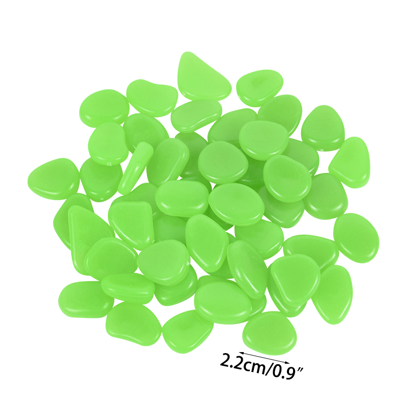 25/50Pcs ciottoli luminosi pietra che si illumina al buio fai da te casa serbatoio di pesce vaso di fiori Decor percorso da giardino decorazione di ciottoli: 50Pcs / B03