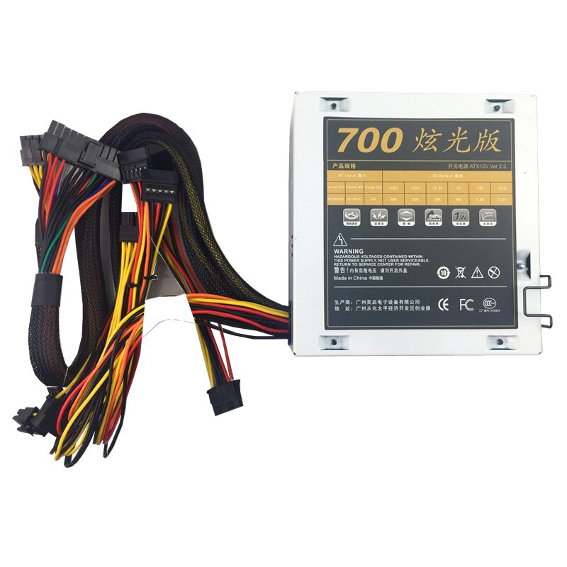 700 w alimentação psu para desktop sata atx 12 v gaming fonte de alimentação do computador 24pin 700 walt 18 led silencioso ventilador nova fonte de alimentação do computador para btc
