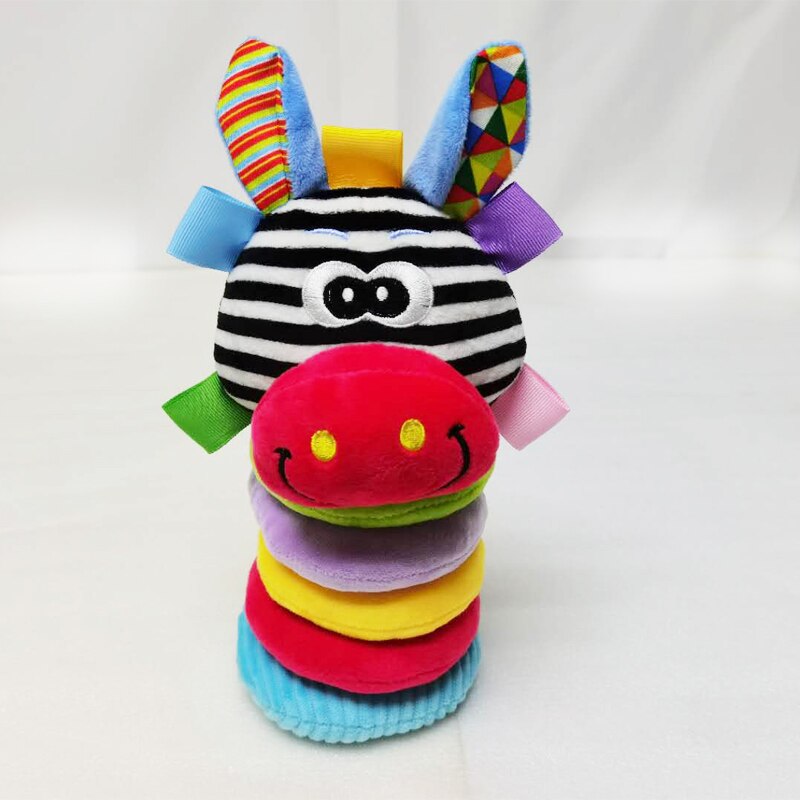 Lelebe foldecirkel plyseklud baby puslespil legetøjsbøjle farverig sød og sød snare søjle legetøj: Blå zebra