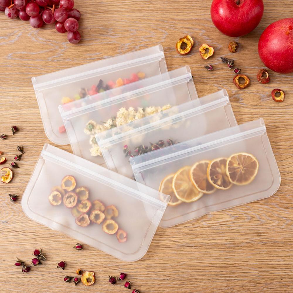 Bolsas reutilizables de silicona para almacenamiento de alimentos, contenedores de silicona a prueba de fugas, de grado alimenticio, 1 Uds.