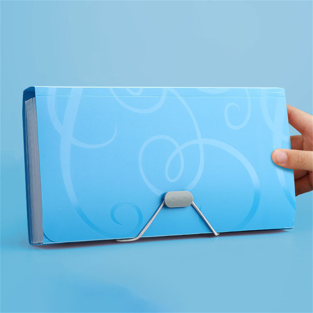 A6 File Folder Large Capacity Documents Organizer Bills Receipt Classification Storage Bag Office Supplies School Stationery: blue