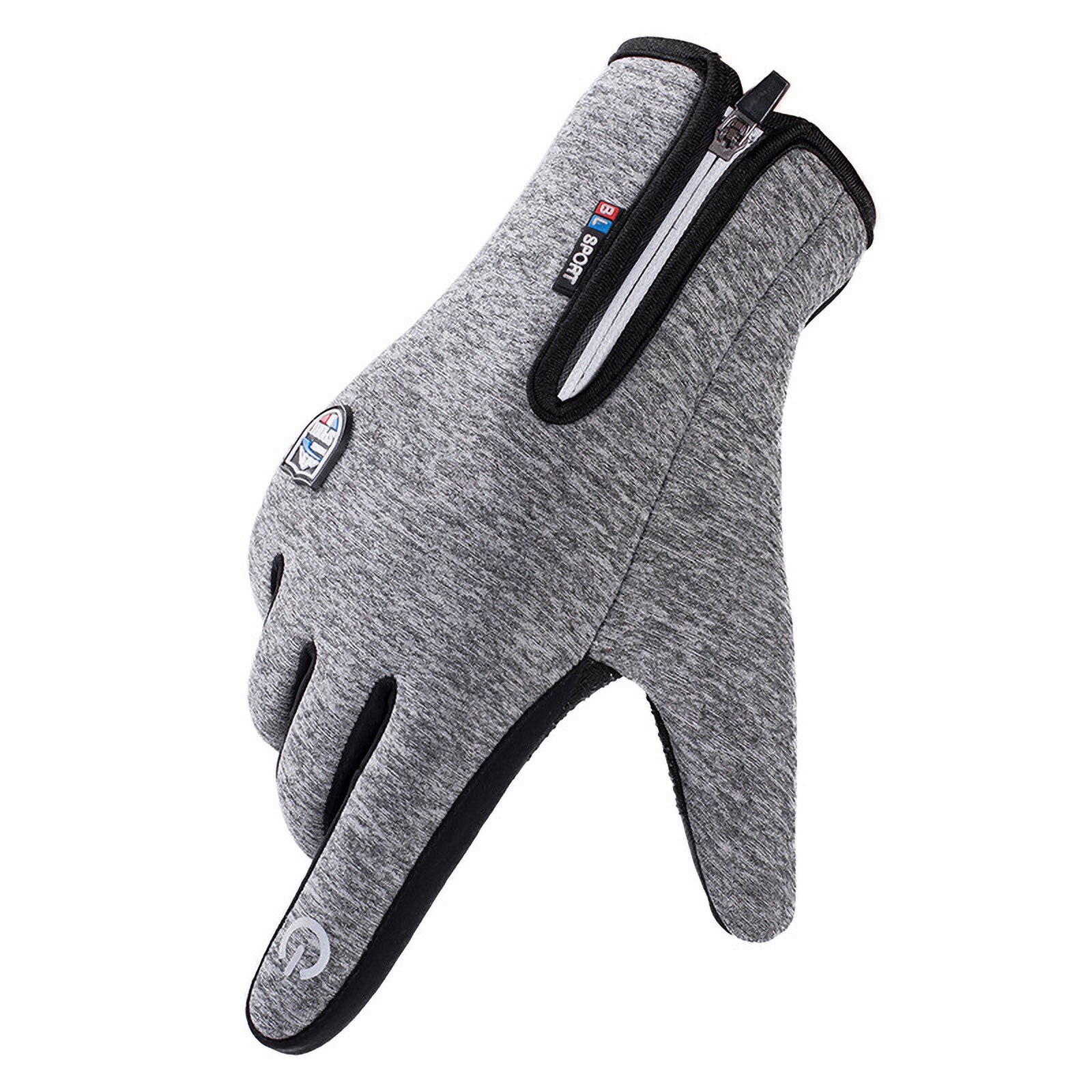 Windproof Cycling Gloves Full Finger Sport Riding MTB Bike Gloves Touch Screen Winter Autumn Bicycle Keep Warm Gloves Uniesx: Silver