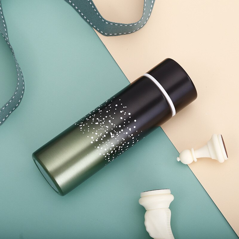 kreskówka Thermo składany kubek przenośny kubek termiczny ze stali nierdzewnej robić kawy herbata kemping izolowany mini termos butelka: L