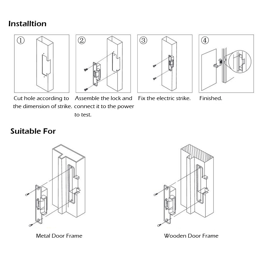 RAYKUBE-cerradura de puerta eléctrica para sistema de Control de acceso, Kits de Control de acceso a R-SNC, a prueba de fallos