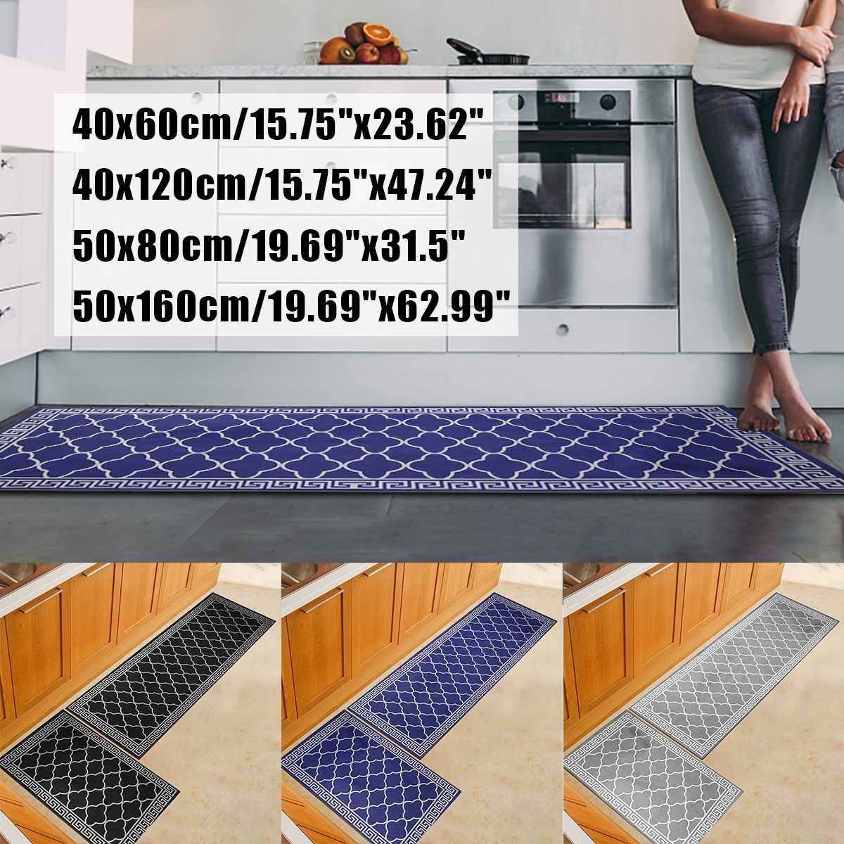 Lång golvmatta matta halkfria dörrmattor komfortgolv perfekta mattor för kök badrumsbord matta tvättbara mattor marocko