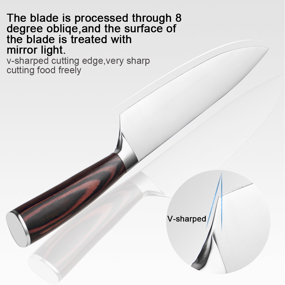 XITUO Sharp kitchen knife Sets 2pcs 7CR17Mov stainless steel german Chef knives Cleaver Peeling Salmon Slicing Vegetable Utility