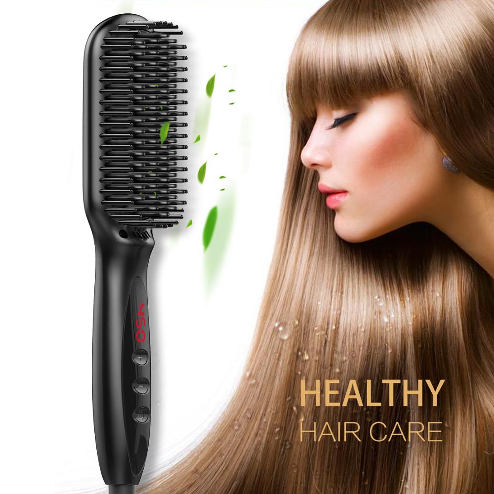 Beard Hair Straightener Comb Durable Electric Straight Hair Comb Brush LCD Heated Ceramic Hair Straightening Brush