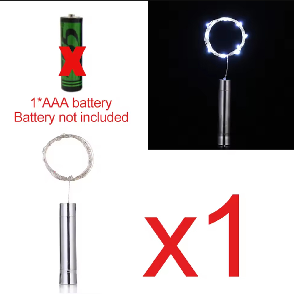 LED Lichterketten LED Weinflasche Lichter AAA Batteriebetriebene Kork bilden Glas Flaschenverschluss Lampe Weihnachtsgirlanden Bar Dekor: veränderbar / 350W