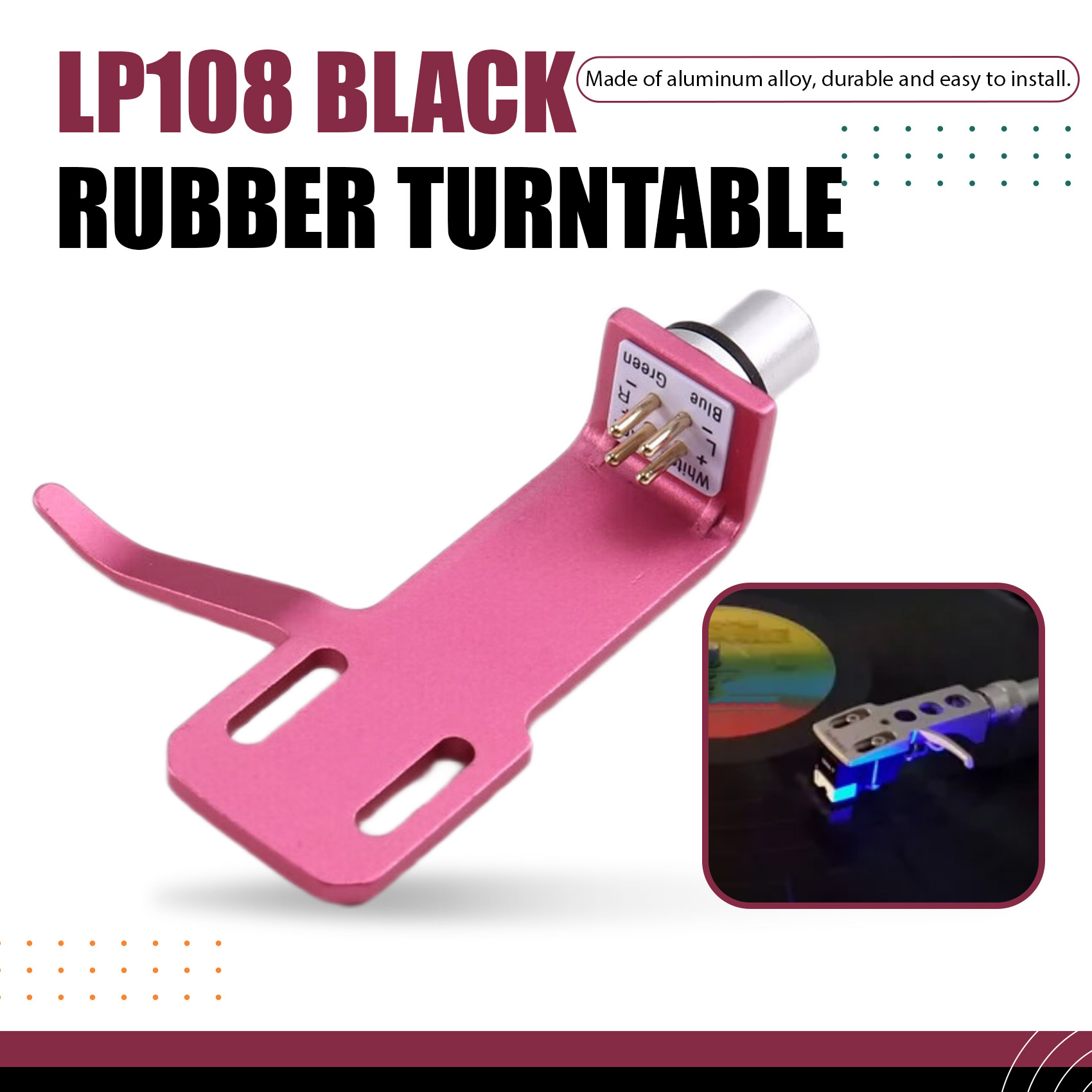 Abuo-testina di ricambio, stilo, filo di collegamento universale per giradischi lp, supporto per testina, giradischi fonografo