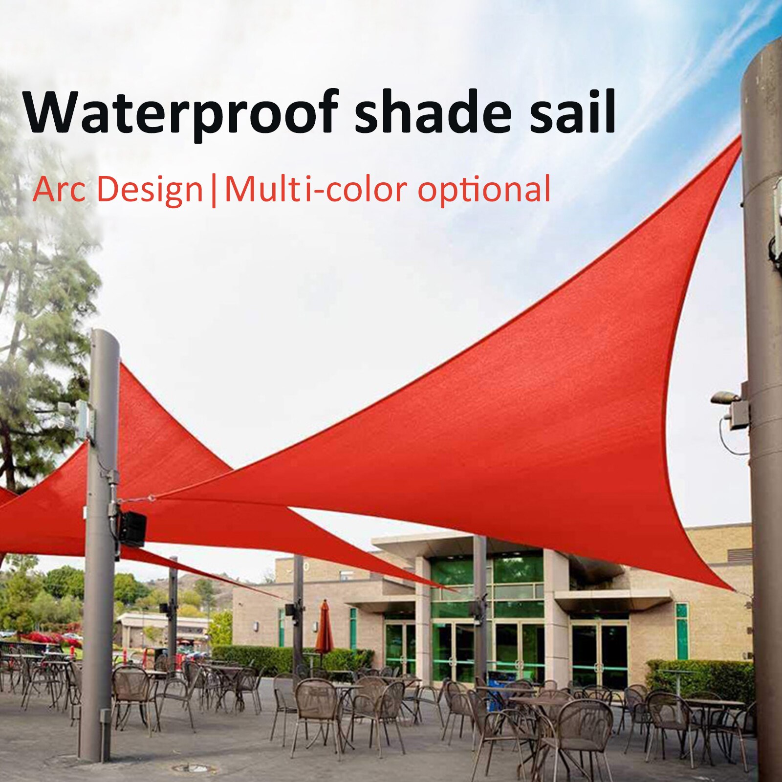 Triangular Polyester Waterproof Sunshade Canopy Outdoor Camping Awning