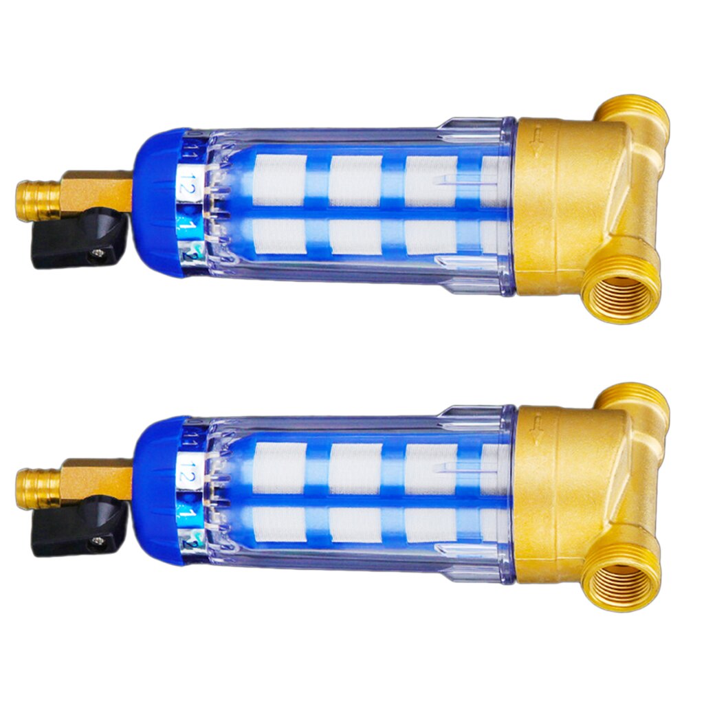 2 Stuks Water Pre-Filter Systeem/Herbruikbare Spin Down Sediment Water Filter Fit Voor 1/2 Inch Mnpt 3/4Inch Fnpt