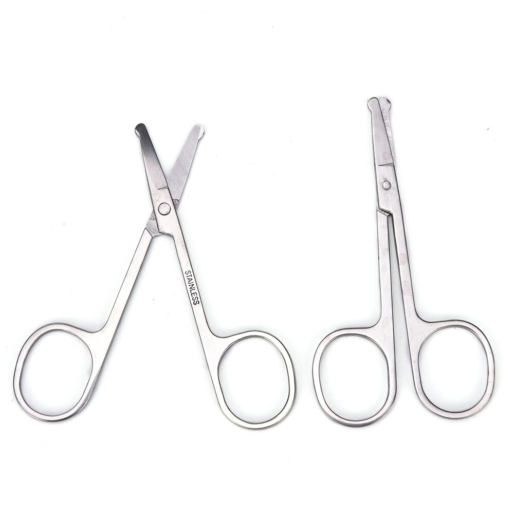 Safety Scissors Multi Purpose Scissor with Round Tip for Facial Hair Eyebrow Beard Mustache Trimming Rounded Nose Hair Trimmer