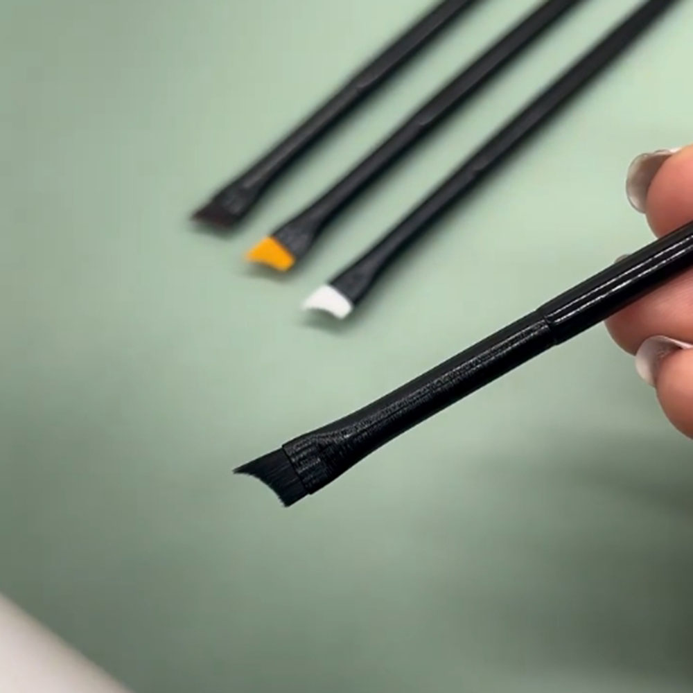 Black Oblique Head Nail Brush French Tip Nail Brush Pen Brown White Handle Half Moon Shape Acrylic Painting Drawing Pen