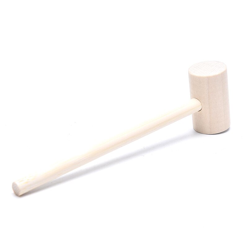 Mini martillos de madera maciza para niños, martillo para golpear pasteles, mazo, juguete educativo (Redondo), 5 uds.