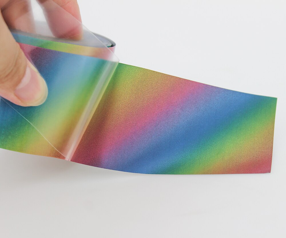 Iron on Rainbow Silver Reflective Tape Heat transfer Vinyl Film DIY Tape For Clothing