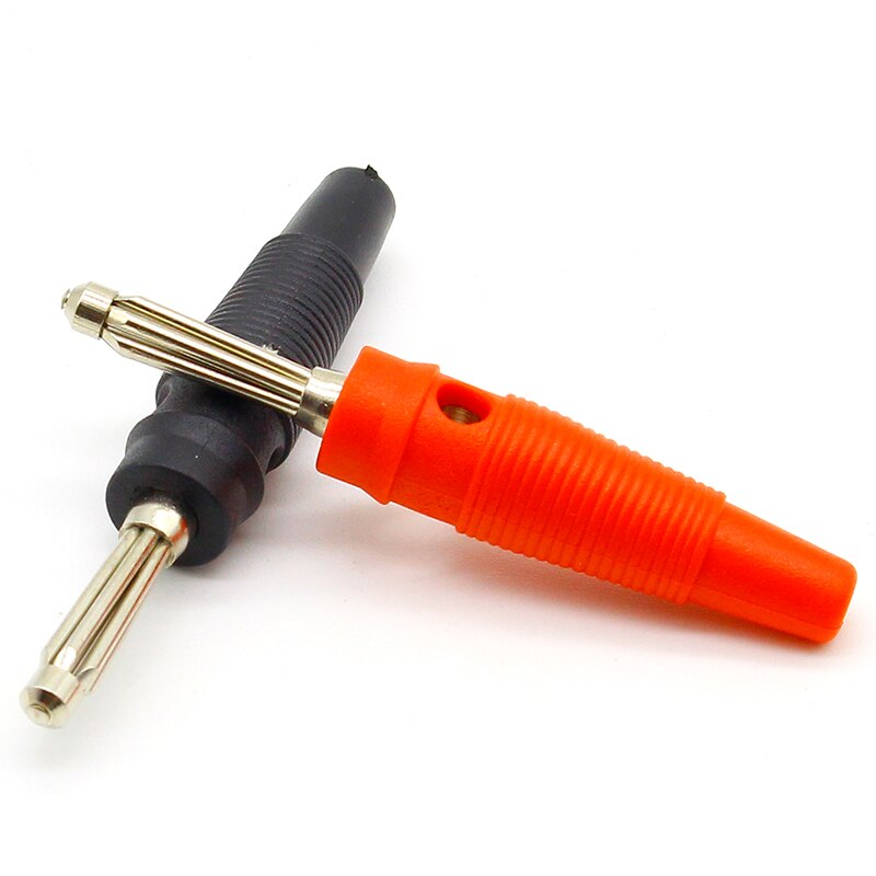 Conector de enchufe Banana apilable lateral sin soldadura, cobre, rojo y negro, 4mm, 5 pares/10 Uds.