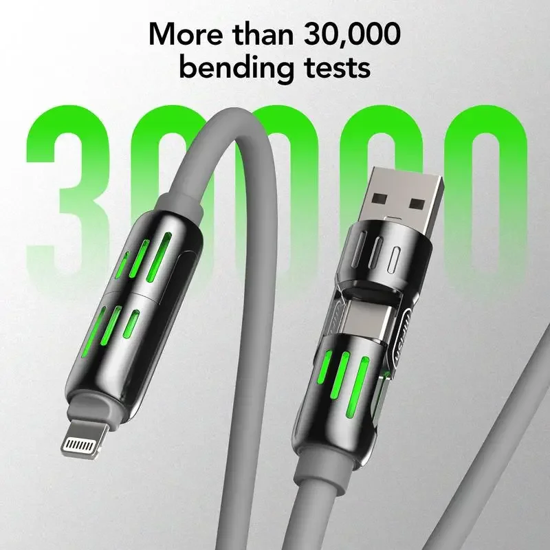 USB, Type C, Lightning-Max 240W snellaad- en datasynchronisatie MFISH 4-in-1 multifunctionele USB-oplaadkabel voor iPhone 16/15, iPad