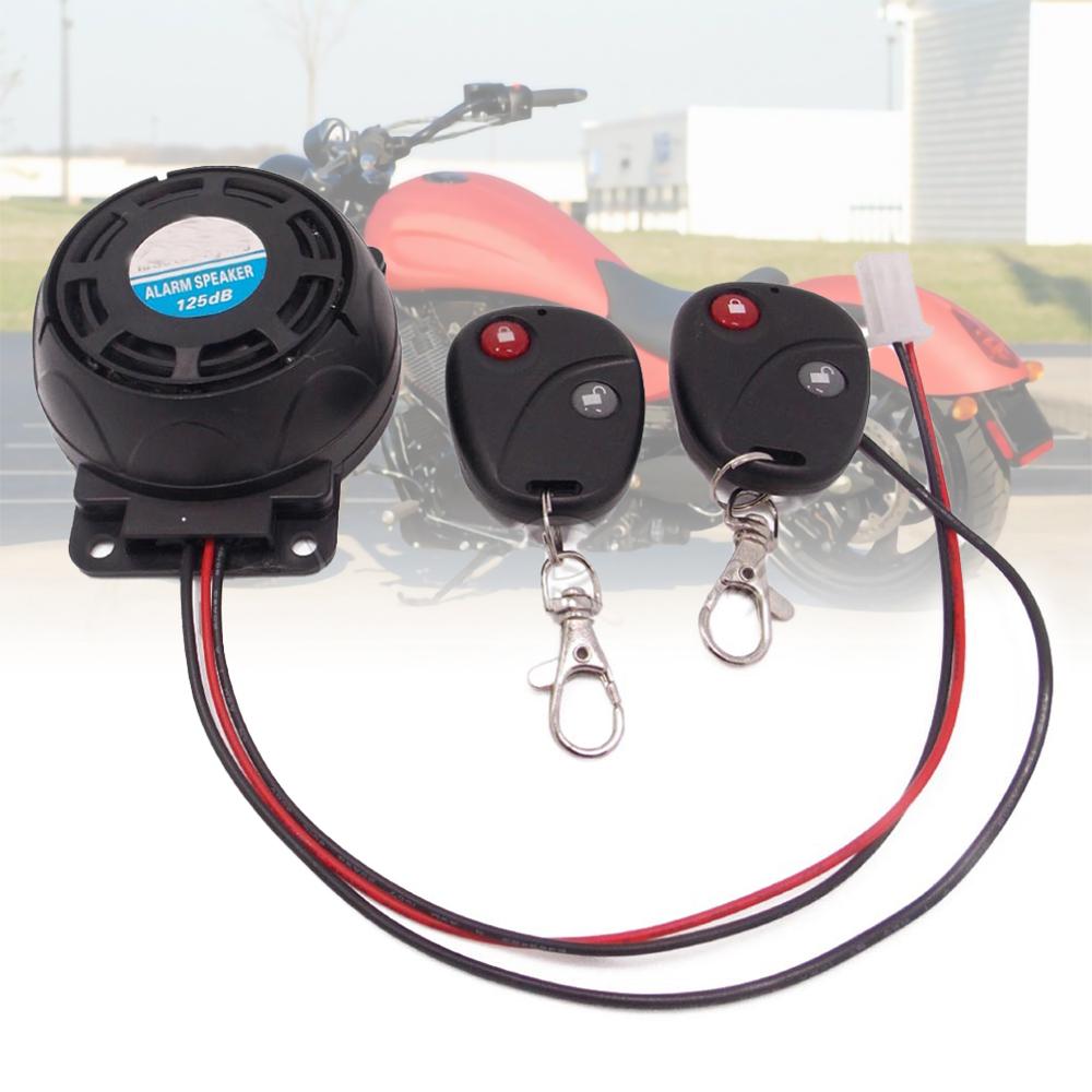 12V Dual Afstandsbediening Motorfiets Alarm,105-125dB Motorfiets Afstandsbediening Alarm Hoorn Anti-Diefstal Beveiliging