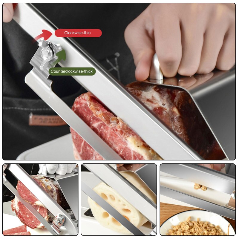 Meat Slicer Meat Slicing Machine Adjustable Alloy+Stainless Steel Meat Vegetables Cutting Machine Kitchen Tools Gadget Household