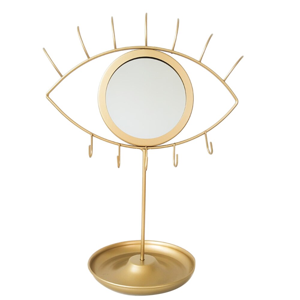 Gyldent øje formet jern kunst skrivebord makeup spejl piger soveværelse desktop makeup spejl desktop spejl: Default Title