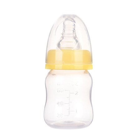 60ml naturlig følelses mini ammeflaske standard kaliber til nyfødt baby drikkevand, der fodrer mælk frugtsaft: Gul
