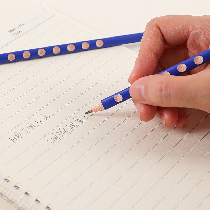 12pcs/box triangle wood pencil children learning pencil recess correct posture pencil