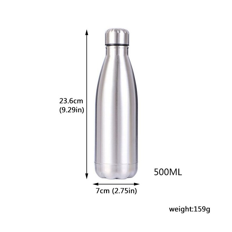350/500/750Ml Rvs Water Fles Solid Colr Sport Drink Fles Reizen Wandelen Paardrijden Keuken Water flessen Bike Fles: style 2 500ml