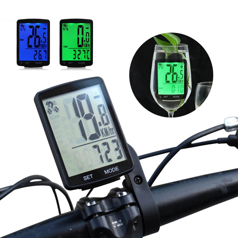 Multifunctional LCD Screen Bicycle Computer Wireless Bike Rainproof Speedometer Odometer Cycling 2.8inch Waterproof