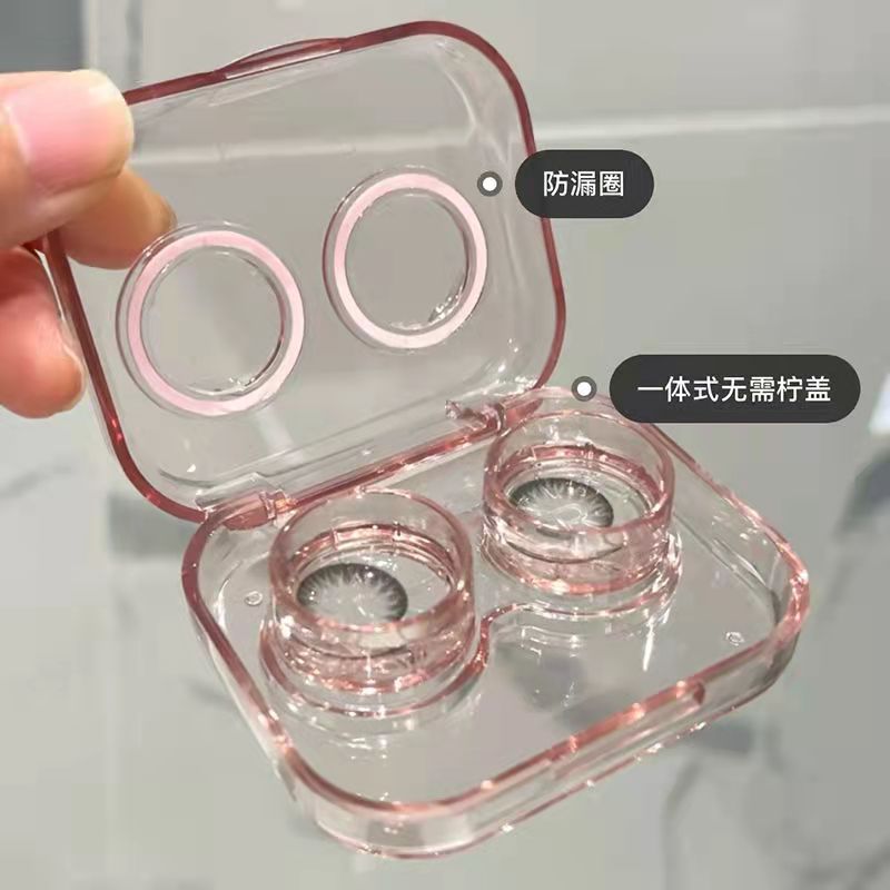 콘택트 Plastic Contact Lens Cases Simple Oval Transparen Portable Eye Contacts Lenses Holder Box Case with Tweezers Remover Tools