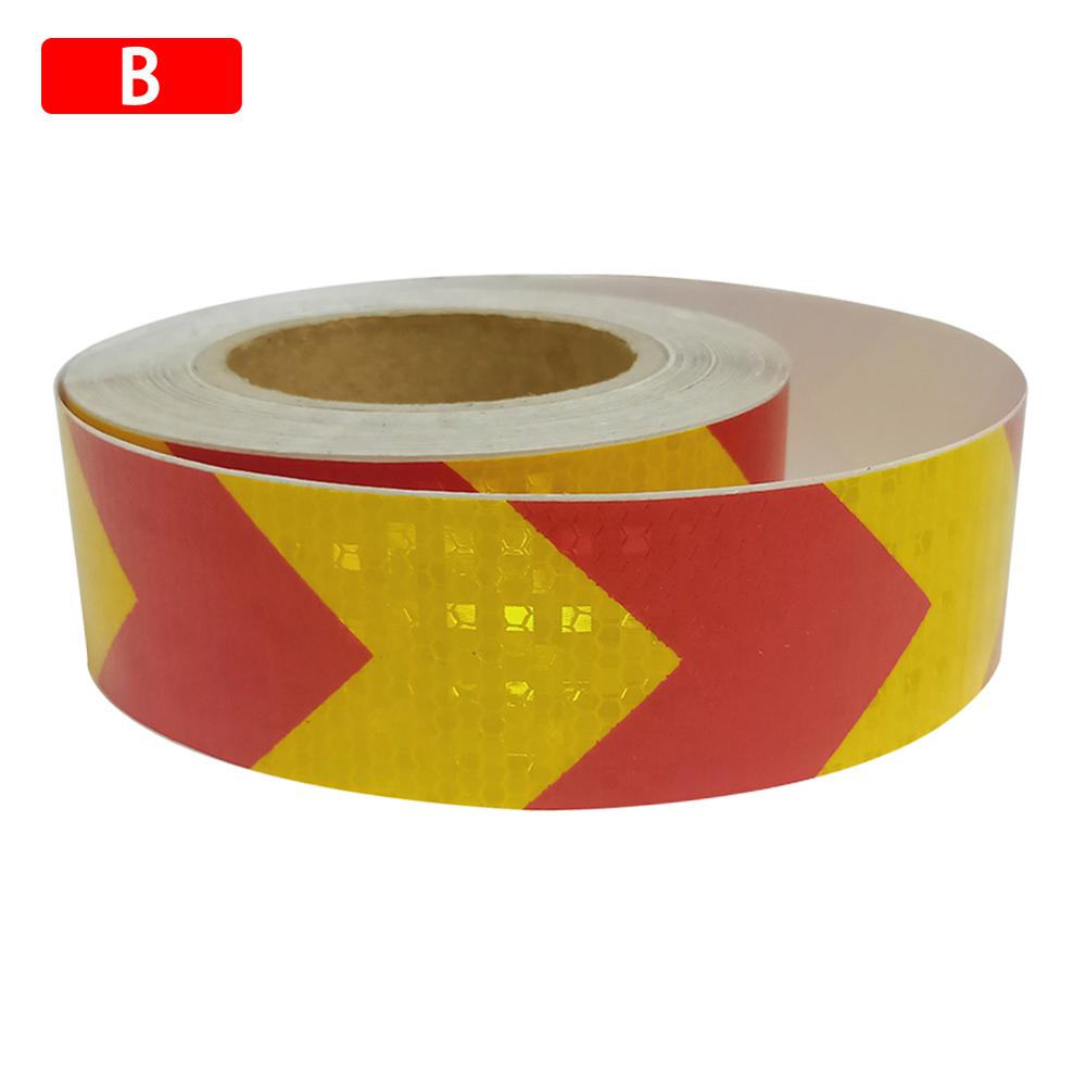 Car Safety Mark Reflective Arrow Strip Stickers Warning Light Reflector Protective Sticker Warning Tape Reflective Film 5*300cm
