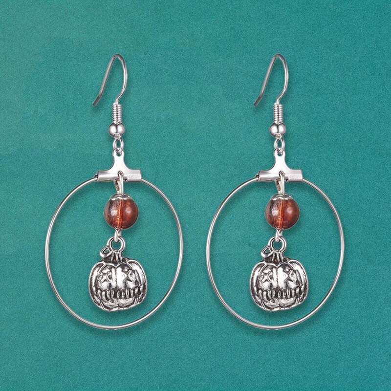 DIY Halloween Charm Dangle Earrings Making Kit Kidney Earwire Hoops