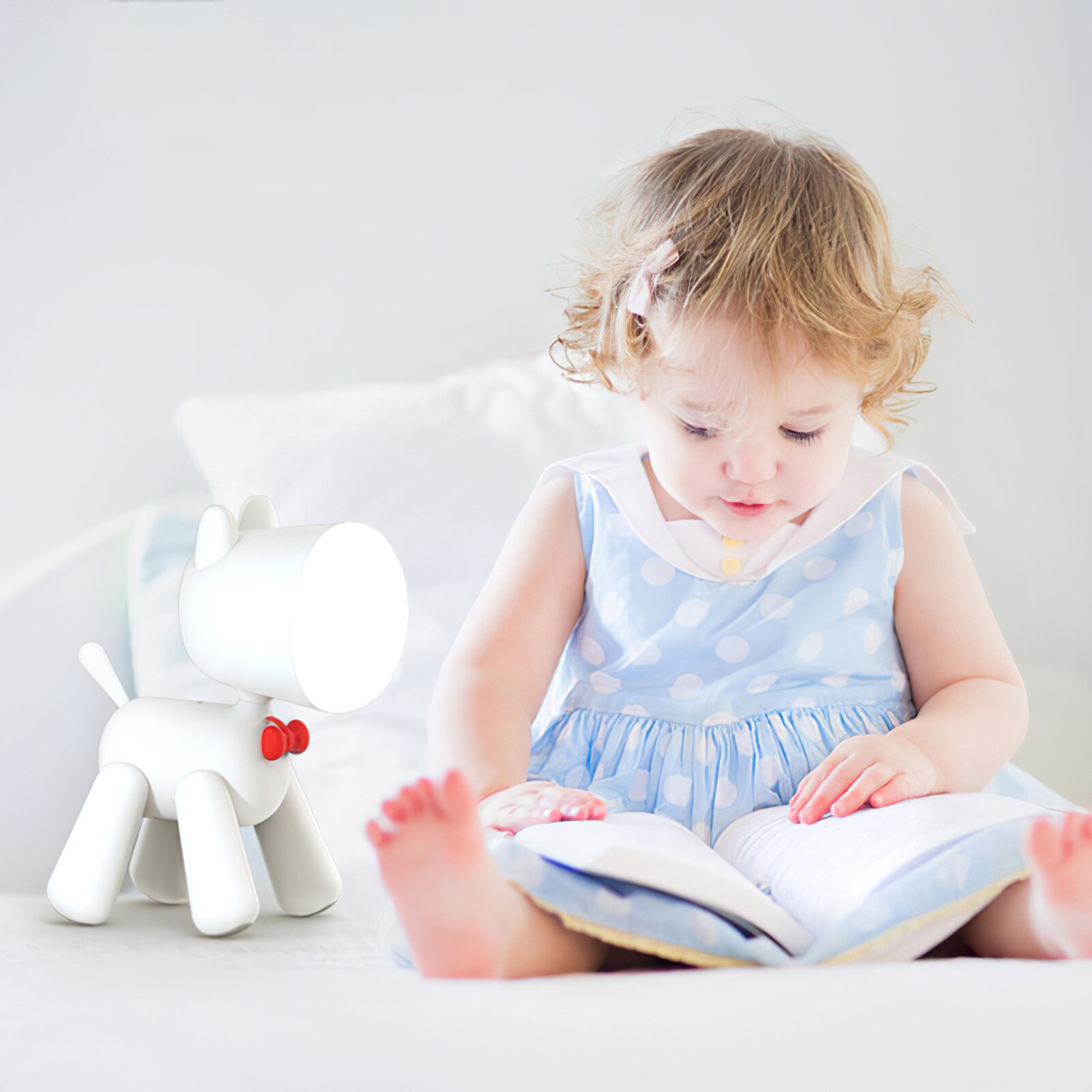 Puppy Led Night Lamp For Children 1200mAh Rechargable Cute Dog Night Lights Adjustable Brightness Table Lamp For Home In Bedroom