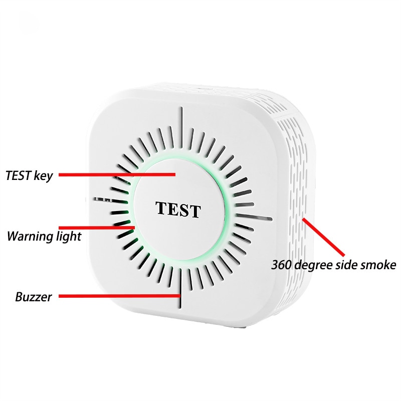 smoke detector, smoke sensor, wireless alarm, home safety prompt, sound and light alarm for safety fire protection