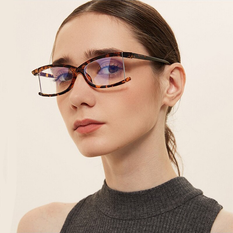 Imwete-gafas irregulares con montura para hombre y mujer, lentes ópticas con luz azul, sin montura, transparentes,