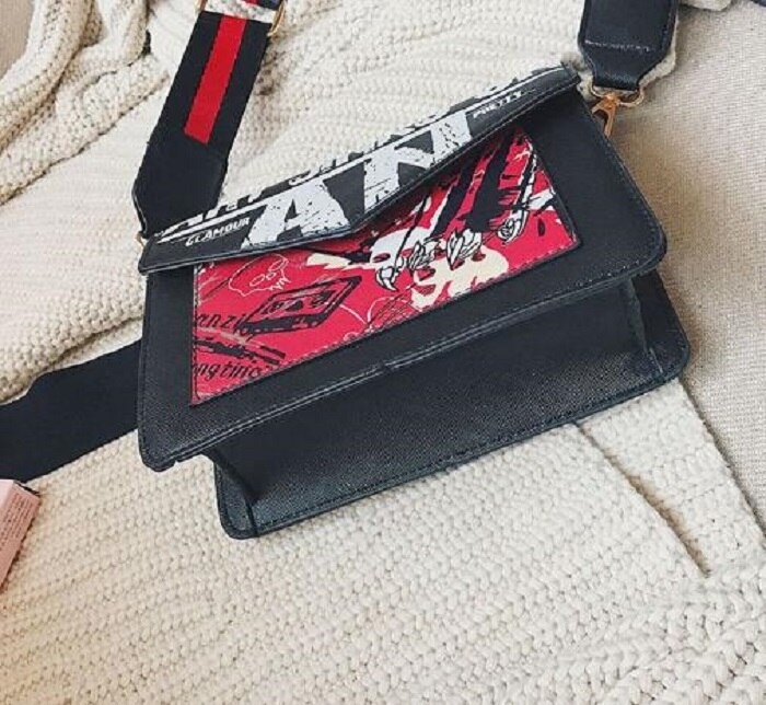 Sacs à main avec impression de dessin animé pour femmes, sac incliné pour filles, pochette sacs à main en polyuréthane