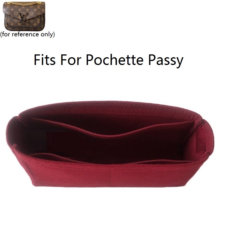Fits For Pochette Passy Flap Felt Cloth Insert Bag Organizer Makeup Handbag Organizer Travel Inner Purse Portable Cosmetic Bags