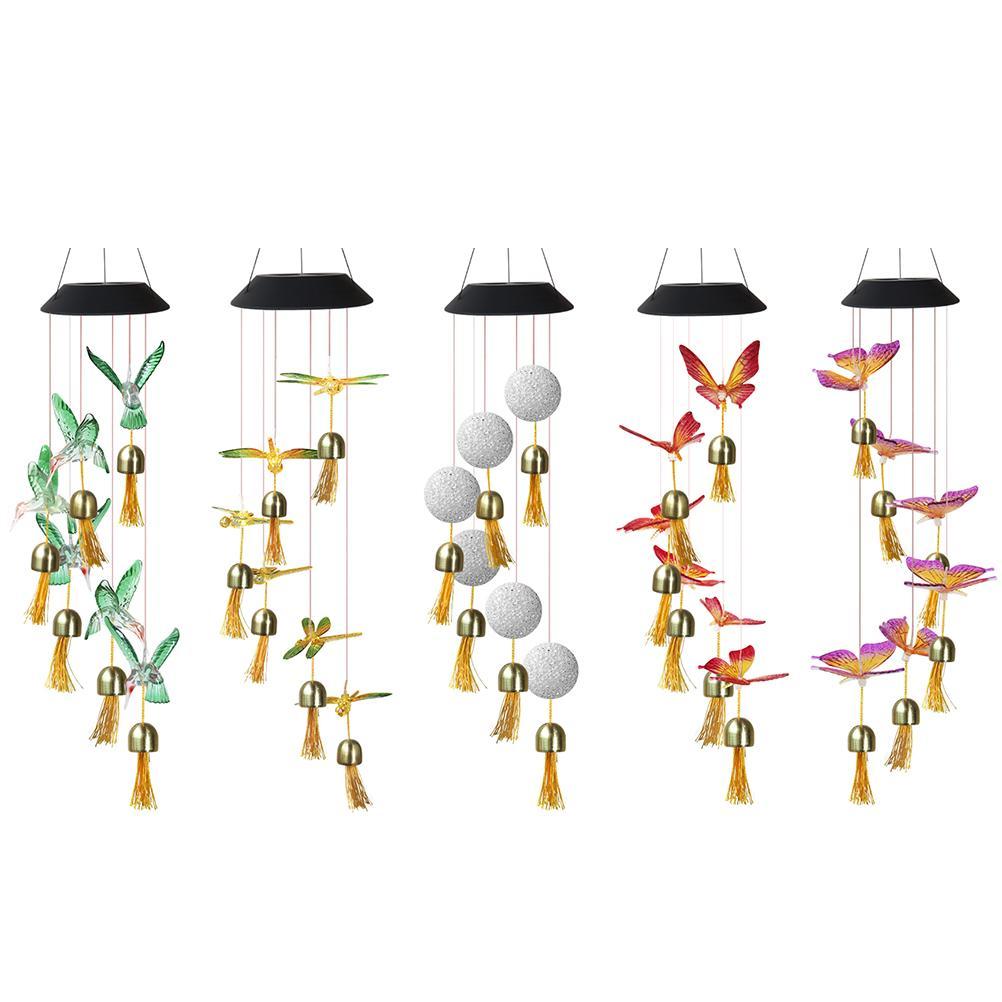 Led Solar Wind Chime Crystal Ball Waterdichte Outdoor Patio Licht Met Bells 7 Kleur Veranderende Windgong Voor Tuin Yard decor