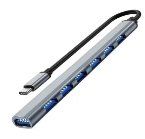 Centrum USB 3.0 7-w-1 OTG, stacja dokująca, rozdzielacz wieloportowy, adapter robić szybkiego transferu danych robić komputera, laptopa, myszy, klawiatury: Pomarańczowy