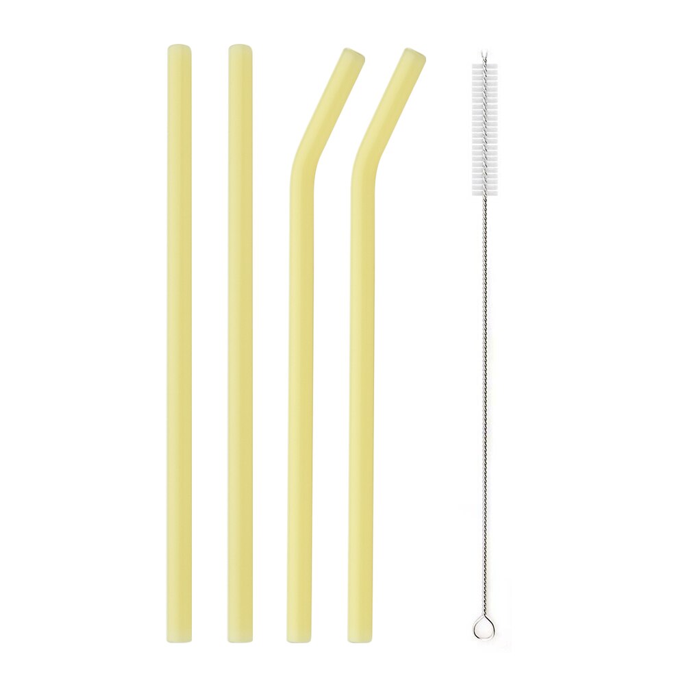 Eco Friendly Reusable Drinking Straws High Borosilicate Glass Straws for Smoothies Straws Cocktails Bar Accessories with Brushes: 4pcs gold