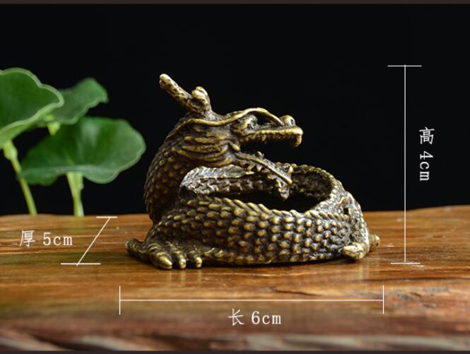 China collectie archaize messing draak asbak Kleine standbeeld
