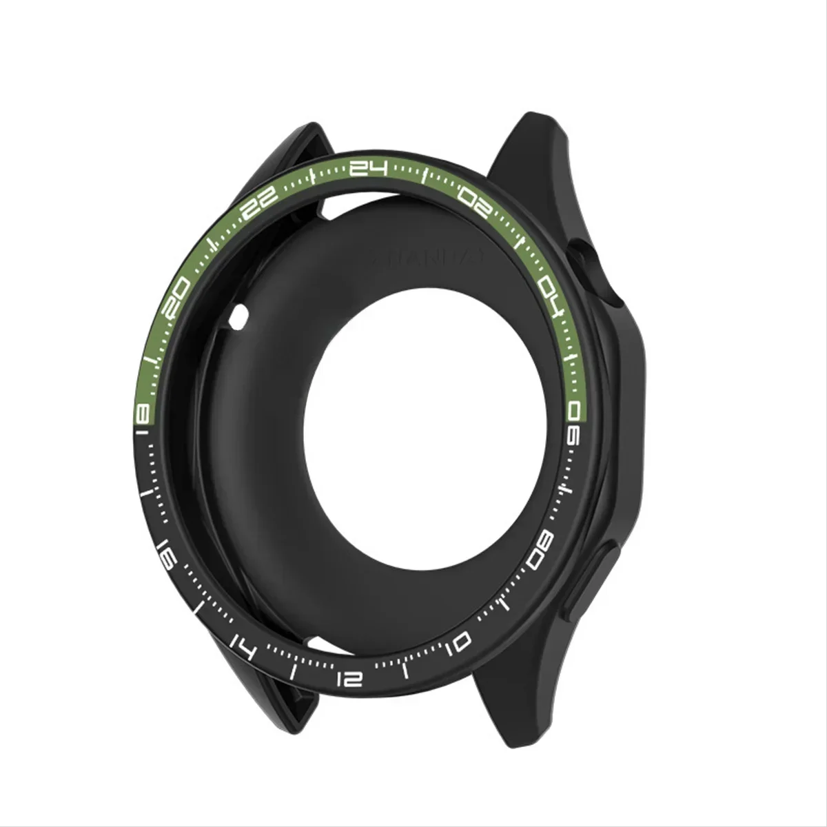 Coque en silicone souple pour Huawei Watch GT 4, coque creuse de 46mm, Flexible pour Huawei Gt4 41mm, accessoires de Protection durables: Foncé Kaki / 7 pouces et plus