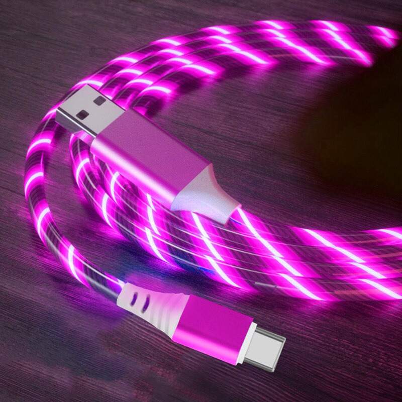 Glow LED Lighting Fast Charging Cable For Huawei P30 Lite P20 P10 Mate 10 20 P40 Lite P30 Pro P Smart Honor 8X iPhone X XS