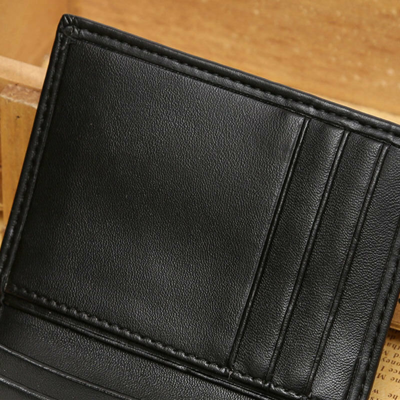 Kleine herren Business Geldbörsen Unisex PU Leder Bifold Geldbörse Kurz Tragbare Schwarz Handtasche Für Männer Bank Karte Halter pack