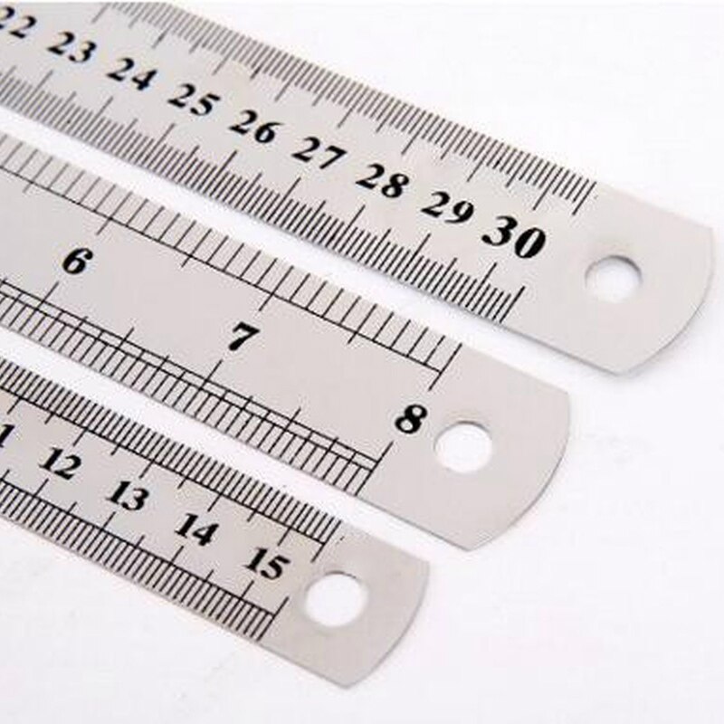 15 20 30Cm Roestvrijstalen Rechte Liniaal Double Side Schaal Meten Ruler Tool Voor Leraren Studenten Briefpapier Naaien Vaders