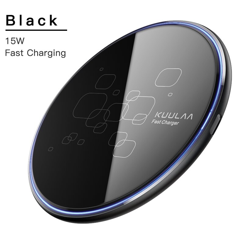 KUULAA 15W Qi Wireless Charger For iPhone 13 12 11 X XS Max XR 8 Plus Xiaomi Mi 9 Pro Mirror Fast Wireless Charger Charging Pad: Green