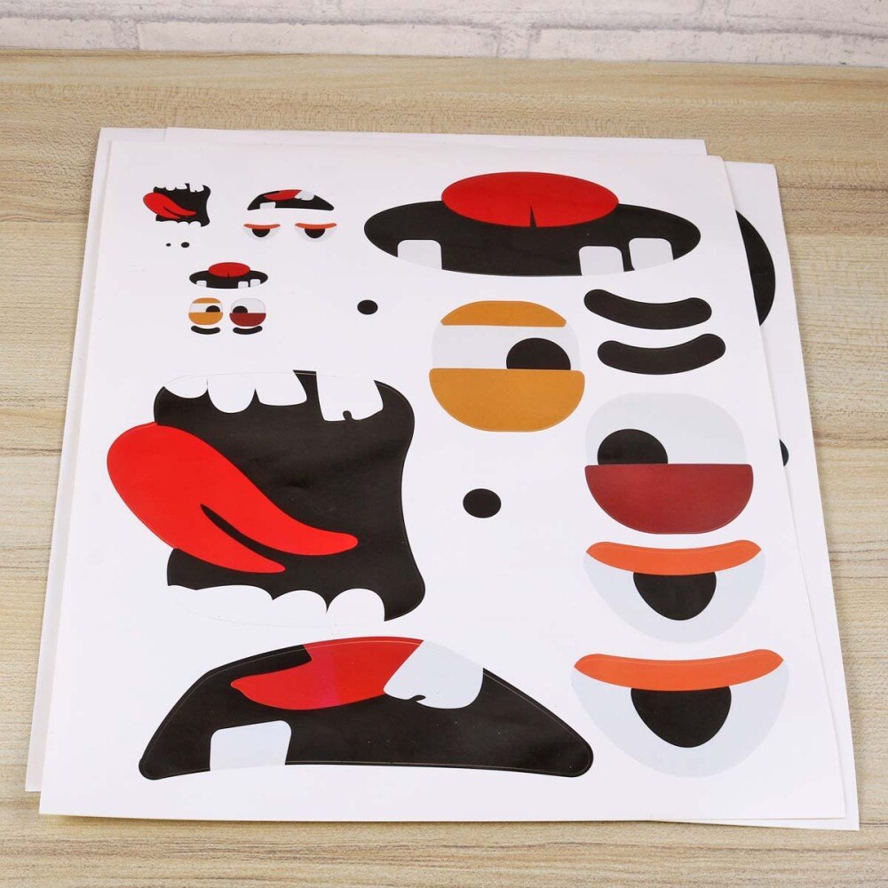 4 Sheets Funny Sticker Trick or Treat Party Tricky Grimace Sticker Party Decorative Decal Supplies(