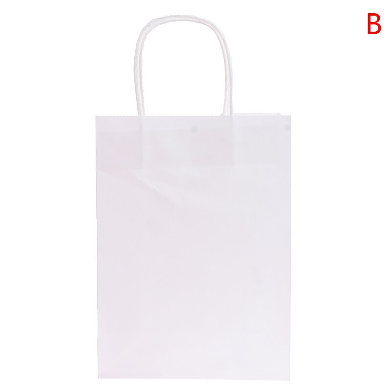 Effen Kleur Paper Party Bags Kraft Tas Met Handgrepen Recyclebaar Tas: WT