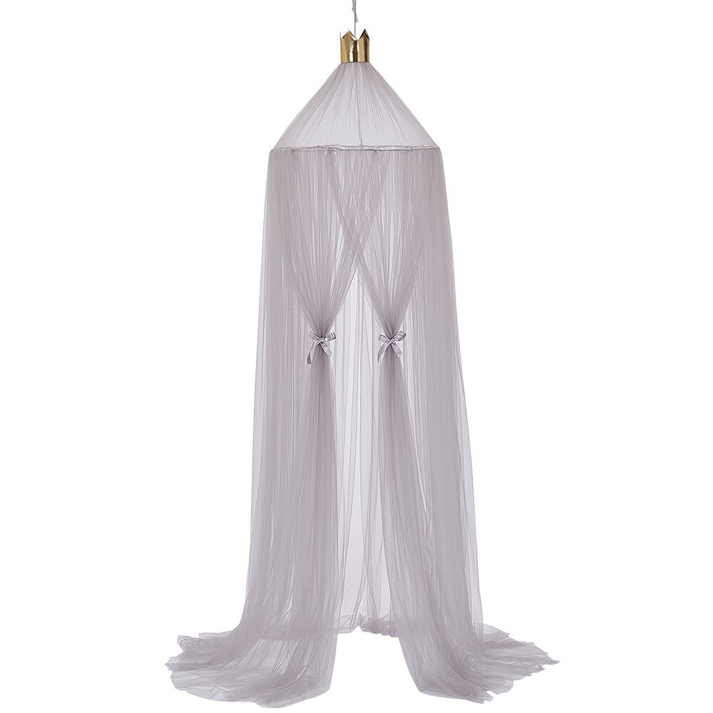Hanging Kids Baby Bedding Dome Bed Canopy Cotton Mosquito Net Bedcover Curtain For Baby Kids Reading Playing Home Decor: Gray