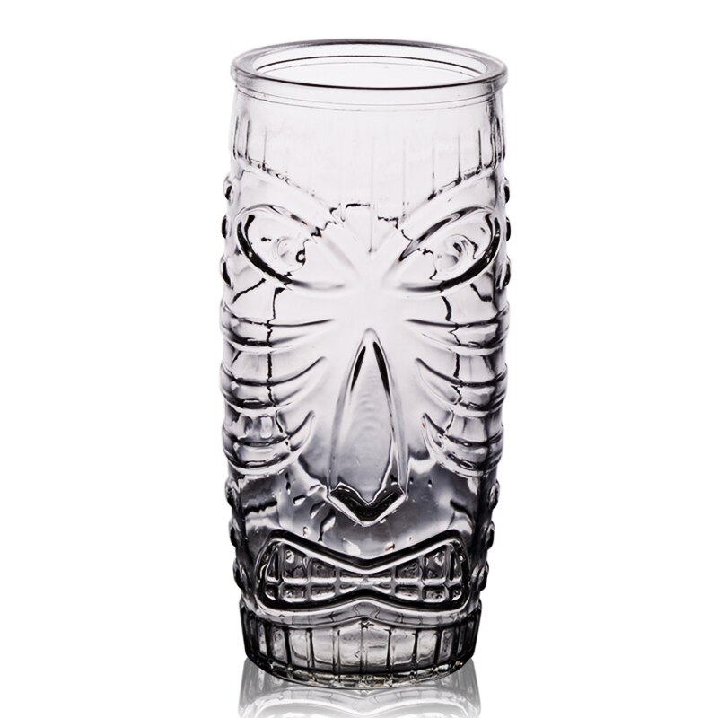 Vaso de cóctel tiki de importación, caras de vidrio, taza de jugo de fruta, taza con de personalidad