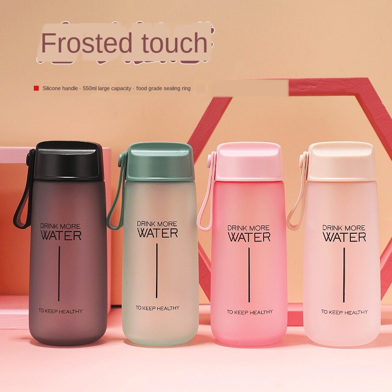 Matte plastic waterbeker modieuze sportwaterfles anti-val grote capaciteit kinder casual beker